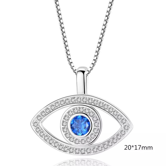 EVIL EYE Pendant Necklace 925 Sterling Silver - Picture 4 of 5
